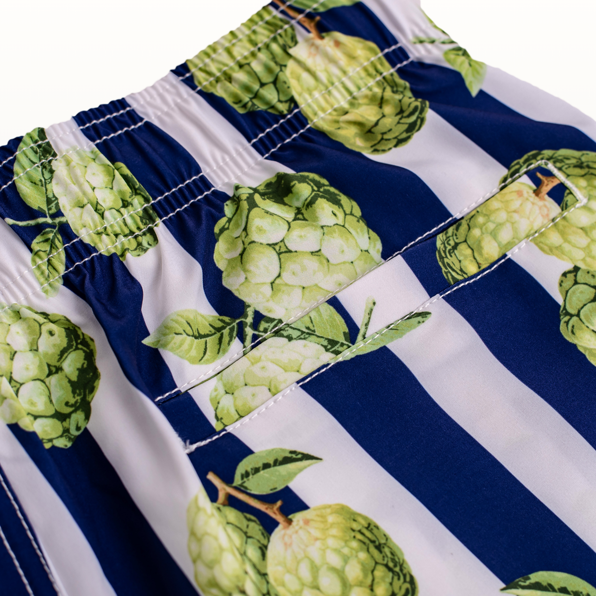 Atis Swim Shorts - Indigo & White Stripe
