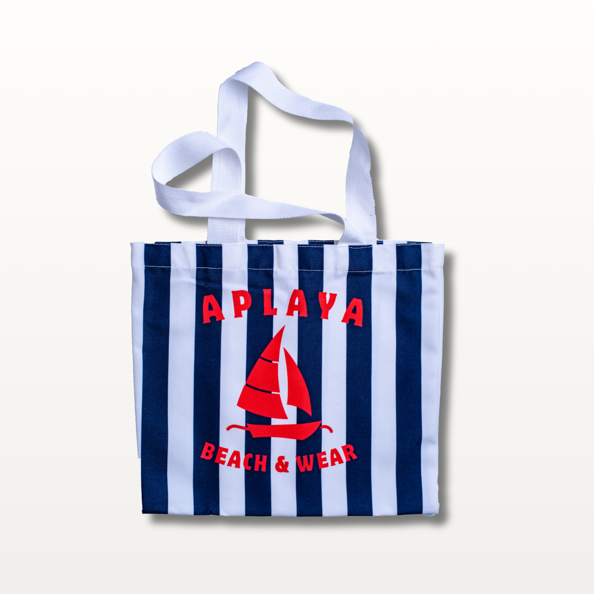 APLAYA Striped Paraw Tote Bag - Navy & White Canvas
