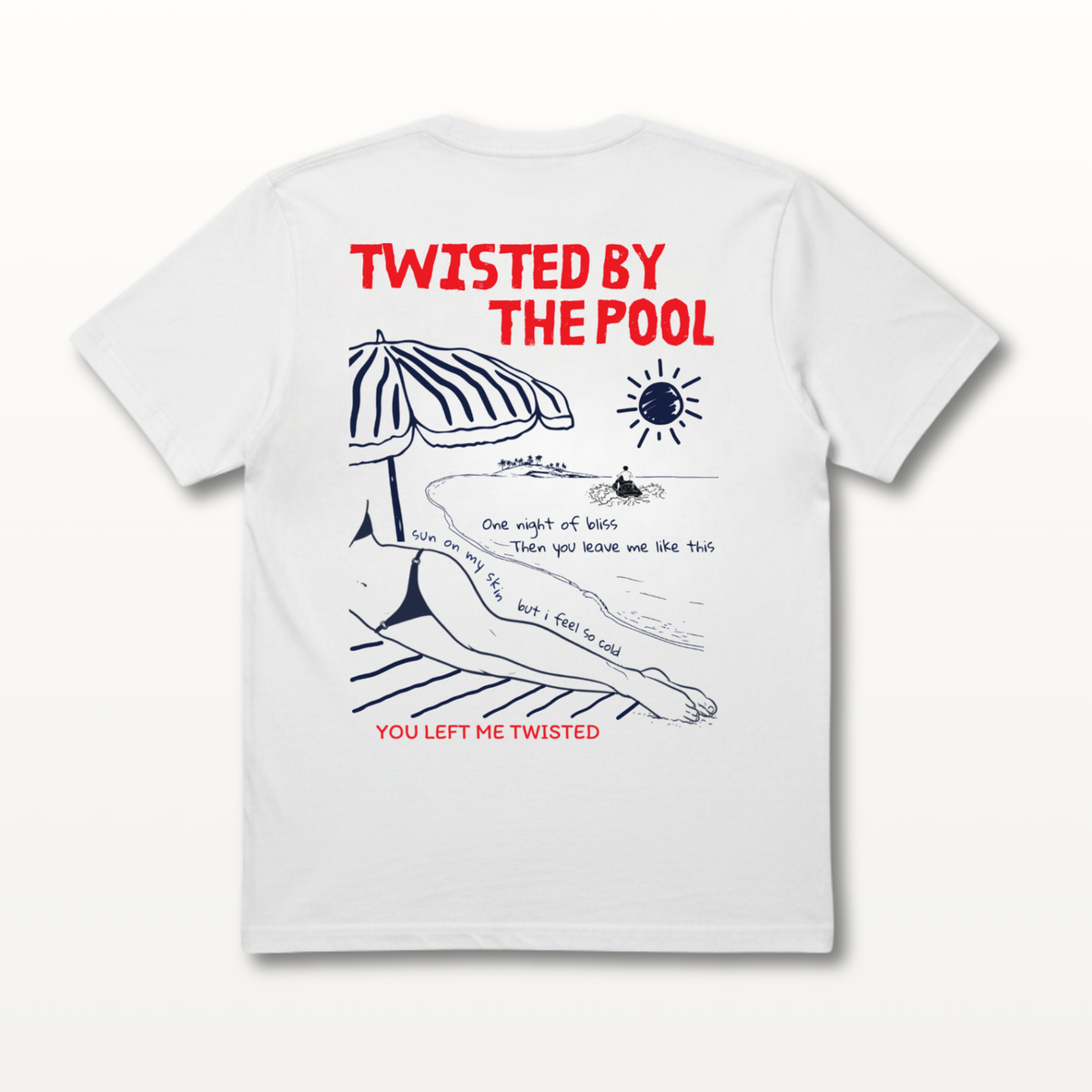 Twisted by the Pool Tee - White