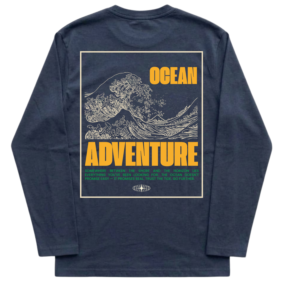 Ocean Adventure Long Sleeve Tee - Navy Front