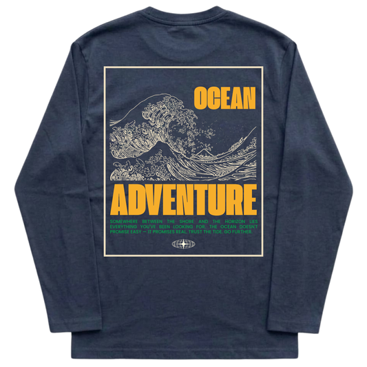 Ocean Adventure Long Sleeve Tee - Navy Front