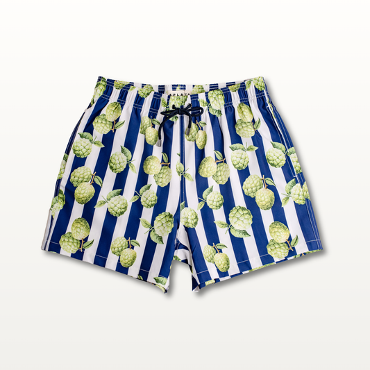 Atis Swim Shorts - Indigo & White Stripe
